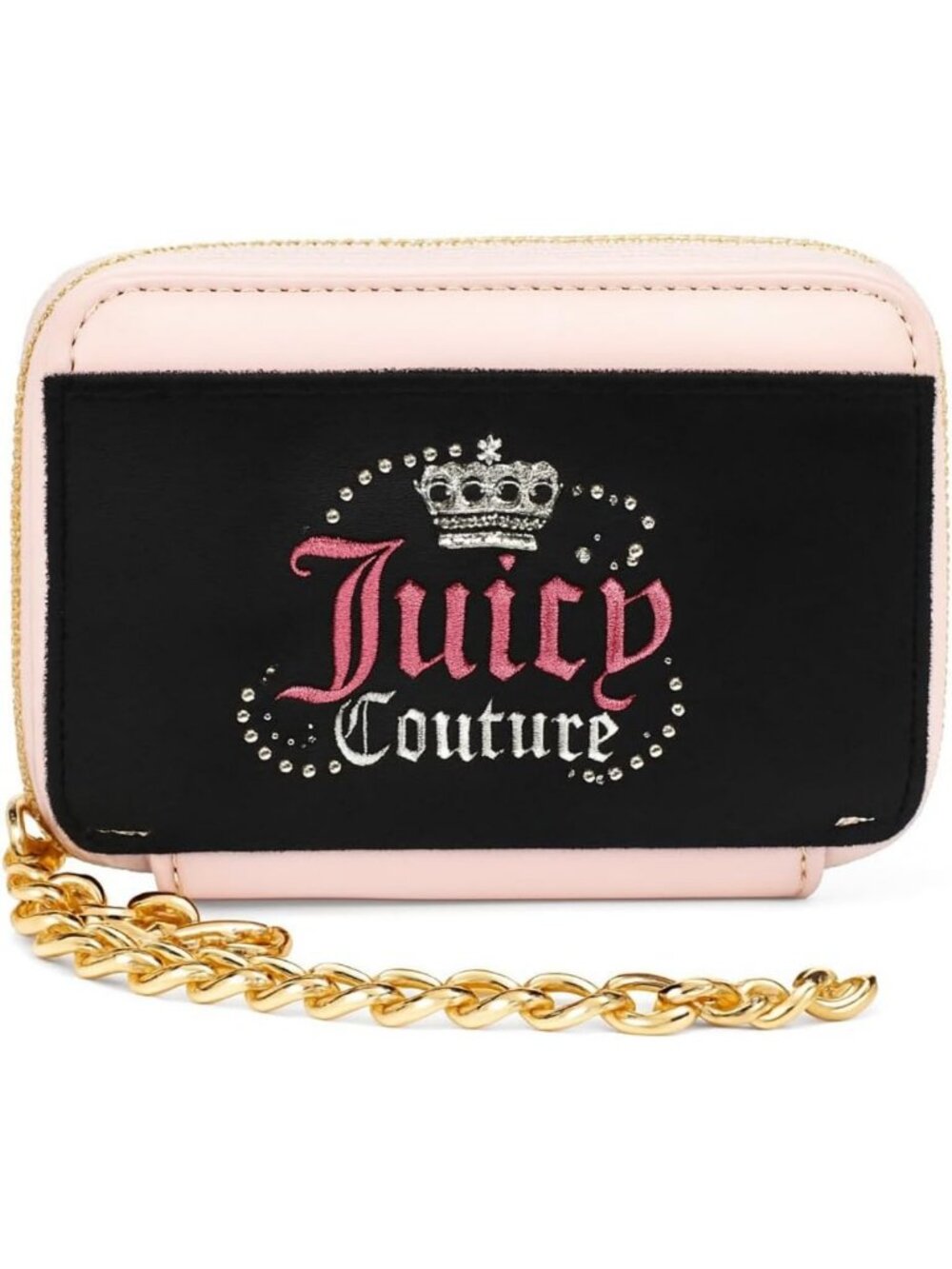 Chic Women's Square Zip Around Wallet with Wrist Strap - Stylish & Functional